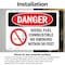 Signmission Diesel Fuel Combustible No Smoking Danger Sign, Vinyl Decal, 14in W x 10in L, 2PK OS-2PACK-DS-D-1014-L-2530 - alternate 4